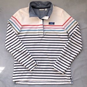 L.L. Bean Striped Rugby Henley Pullover
